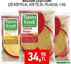 TARIM KREDİ BULGUR ÇEŞİTLERİ 1 KG fiyat ve kampanya bilgisi